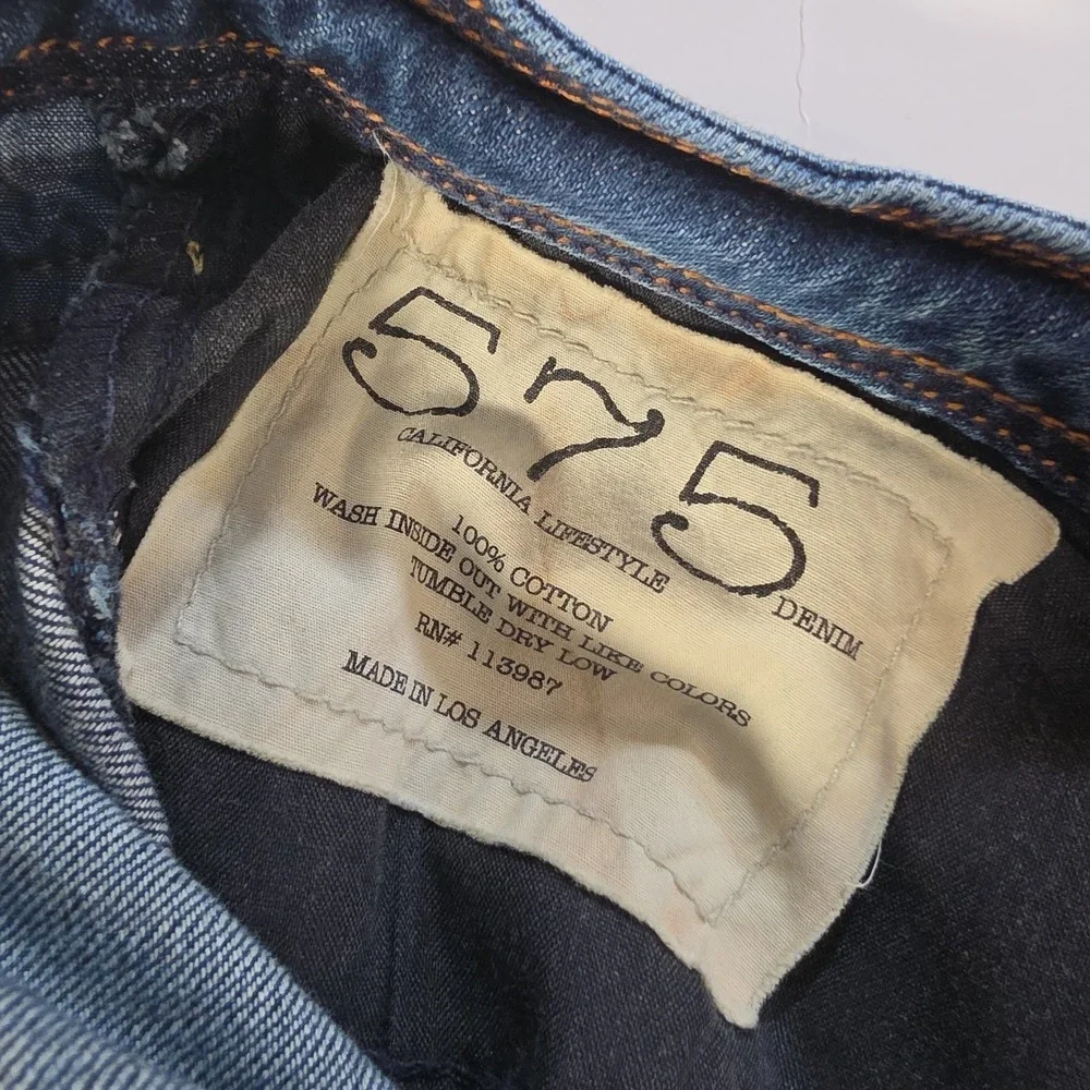 Vintage 575 Denim Chris Mens 38x32 Heavy Distressed Bootcut Flare Jeans Y2K USA